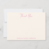 Minimalist Cute Hot Pink Cream Custom Bat Mitzvah Dankeskarte (Vorderseite)