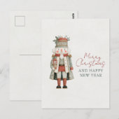Minimalist Cute Nutcracker Christmas Postkarte (Vorne/Hinten)