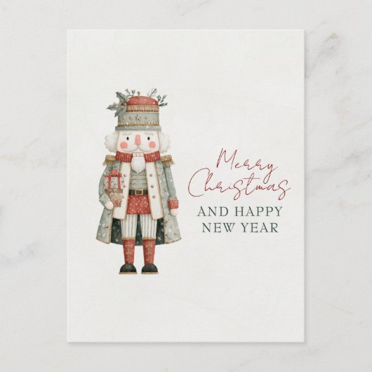 Minimalist Cute Nutcracker Christmas Postkarte (Vorderseite)