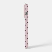 Minimalist Cute Soft Light Pink Brown Polka Dots iPhone Hülle (Linke Seite)