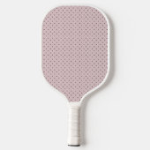 Minimalist Cute Soft Light Pink Brown Polka Dots Pickleball Schläger (Rückseite)