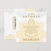 Minimalist Cute vibe Wedding And Modern Aesthetic  Einladung (Vorne/Hinten)