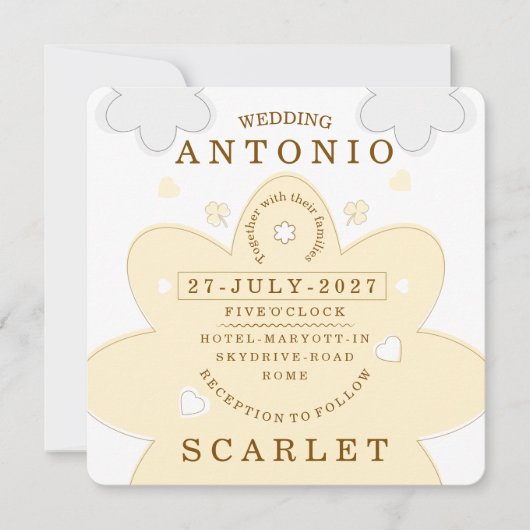Minimalist Cute vibe Wedding And Modern Aesthetic  Einladung (Vorderseite)