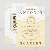 Minimalist Cute Wedding  Warm And Modern Aesthetic Einladung (Vorne/Hinten)