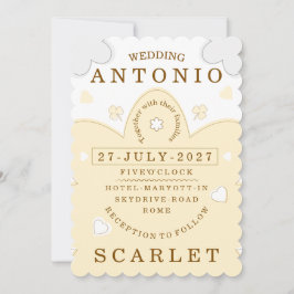 Minimalist Cute Wedding  Warm And Modern Aesthetic Einladung