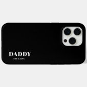 Minimalist Daddy Est Schwarz & Weiß Case-Mate iPhone Hülle (Rückseite (Horizontal))