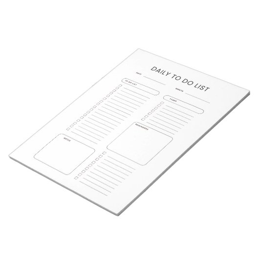 Minimalist daily to-do list notepad notizblock (angewinkelt)