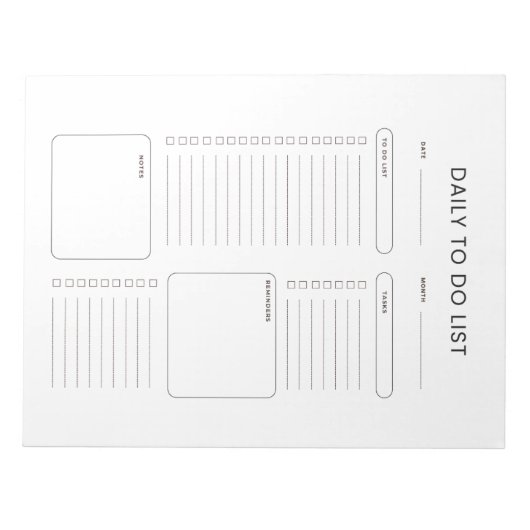 Minimalist daily to-do list notepad notizblock (Vorderseite)