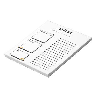 Minimalist Daily To-Do List Notepad | Productivity Notizblock