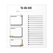 Minimalist Daily To-Do List Notepad | Productivity Notizblock (Vorderseite)