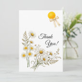 Minimalist Daisy Floral Thank You Note Dankeskarte (Stehend Vorderseite)
