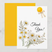 Minimalist Daisy Floral Thank You Note Dankeskarte (Vorne/Hinten)