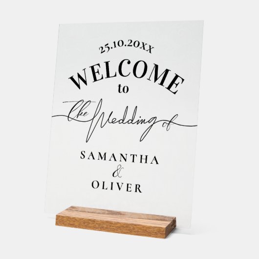 Minimalist Damask Elegant Welcome Sign Acrylschild (Winkel)