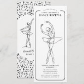 Minimalist Dance Recital Ticket Style Einladung (Vorne/Hinten)