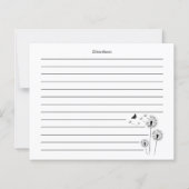 Minimalist Dandelion Flowers Recipe Card (Rückseite)