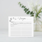 Minimalist Dandelion Flowers Recipe Card (Stehend Vorderseite)
