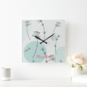 Minimalist Dandelion Wall Clock Quadratische Wanduhr (Zuhause)