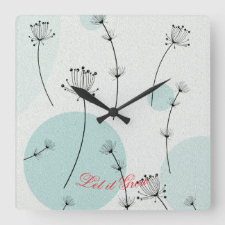 Minimalist Dandelion Wall Clock Quadratische Wanduhr