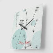 Minimalist Dandelion Wall Clock Quadratische Wanduhr (Winkel)