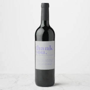 Minimalist Danke Einfach Elegant Lavendel Silber Weinetikett