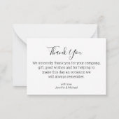 Minimalist danke Ihnen 6 Fotos Collage Hochzeit Mitteilungskarte (Rückseite)