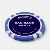 Minimalist Dark Blue Bachelor Party Poker Chips (Einzeln)