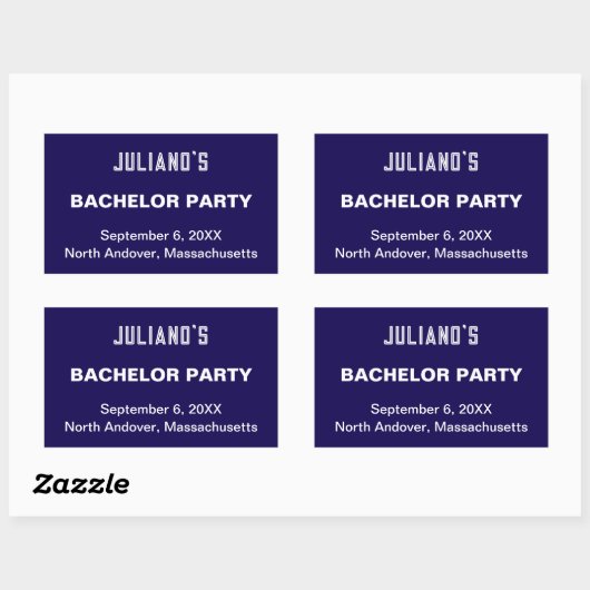 Minimalist Dark Blue Bachelor Party Sticker (Blatt)