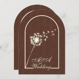 Minimalist Dark Brown and Ivory Arch Wedding  Einladung