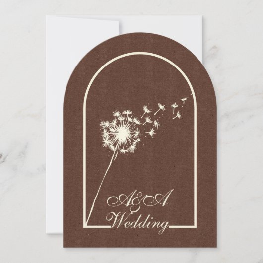 Minimalist Dark Brown and Ivory Arch Wedding Einladung (Vorderseite)