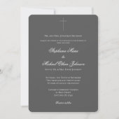 Minimalist Dark Cross Formal Church Wedding Einladung (Vorderseite)