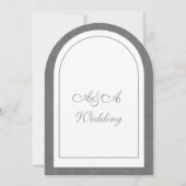 Minimalist Dark Gray and White Arch Wedding Einladung (Vorderseite)