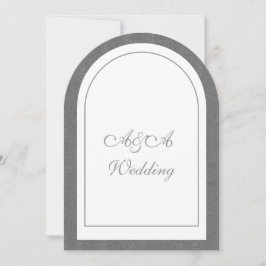 Minimalist Dark Gray and White Arch Wedding Einladung