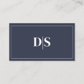 Minimalist Dark Gray and White Initials QR Code Visitenkarte (Vorderseite)