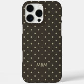 Minimalist Dark Gray Custom Monogram Polka Dot  Case-Mate iPhone Hülle (Rückseite)
