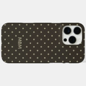 Minimalist Dark Gray Custom Monogram Polka Dot  Case-Mate iPhone Hülle (Rückseite (Horizontal))