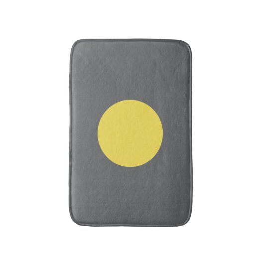 Minimalist Dark Gray Yellow Circle Single Dot Badematte (Vorderseite Vertikal)