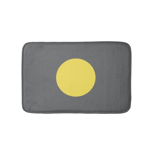 Minimalist Dark Gray Yellow Circle Single Dot Badematte (Vorderseite)