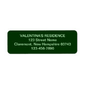 Minimalist Dark Green Wedding Return Address Label (Vorne)
