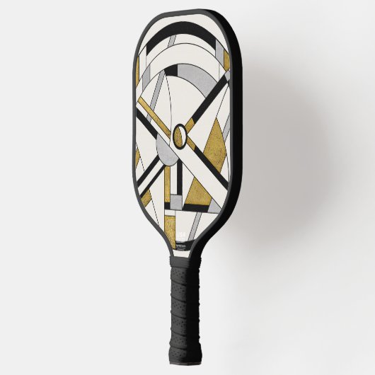 Minimalist Deco Circular Geometry Pickleball Schläger (Links)