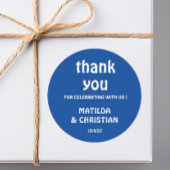 Minimalist Deep Blue Wedding  Runder Aufkleber