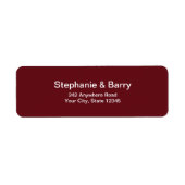 Minimalist Deep Burgundy Red Return Address (Vorne)