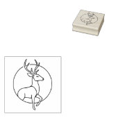 Minimalist Deer Line Art – Forest Animal Art Gummistempel (Stempel)