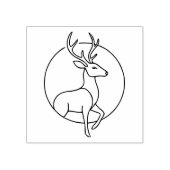 Minimalist Deer Line Art – Forest Animal Art Gummistempel (Prägung)