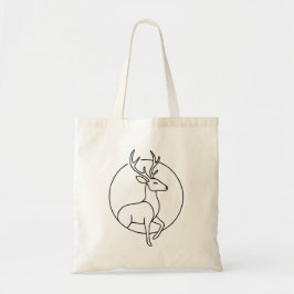 Minimalist Deer Line Art – Forest Animal Art Tragetasche