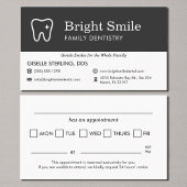 Minimalist Dental Appointment Reminder Tooth Logo Visitenkarte