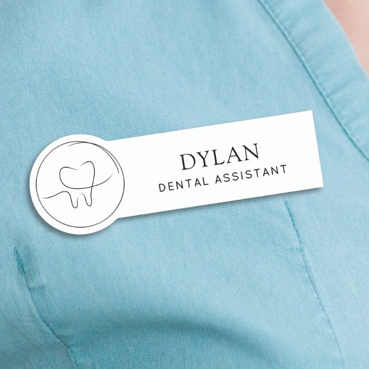 Minimalist Dental Assistant Namensschild