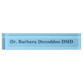 Minimalist Dentist Blue Name Plate Namensplakette (Vorderseite)