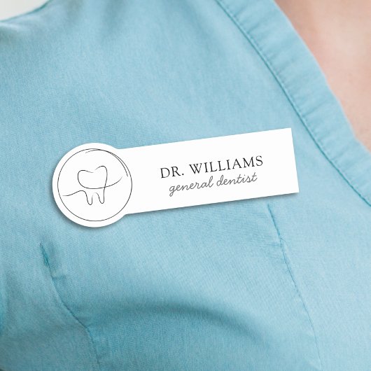 Minimalist Dentist Namensschild