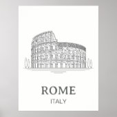 Minimalist Design Rome Coliseum Travel Poster (Vorne)