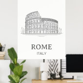 Minimalist Design Rome Coliseum Travel Poster (Heimbüro)